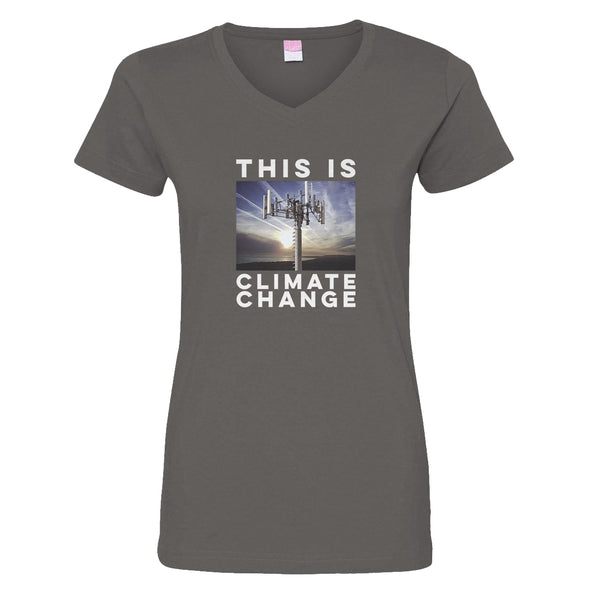 Luke Storey | Climate Change White Print Women's V-Neck