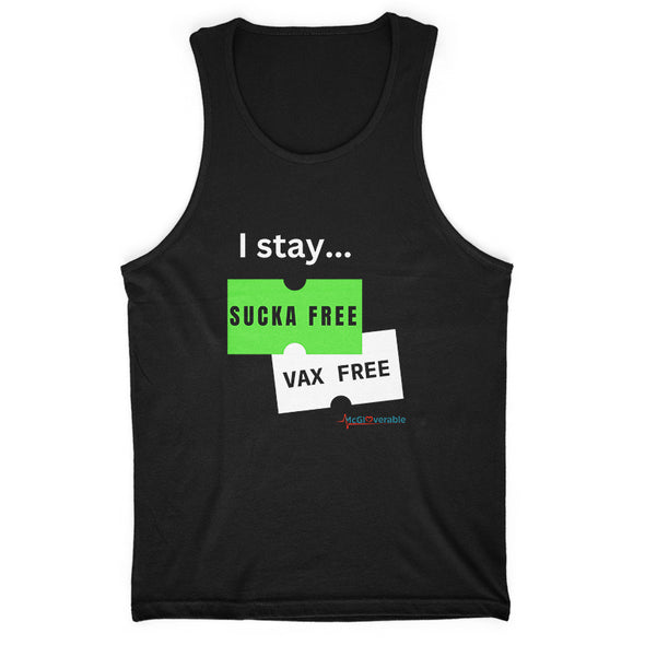 Megan McGlover | I Stay Sucka Vax Free White Text Men's Apparel