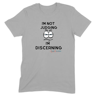 Megan McGlover | I'm Not Judging I'm Discerning Black Text Men's Apparel