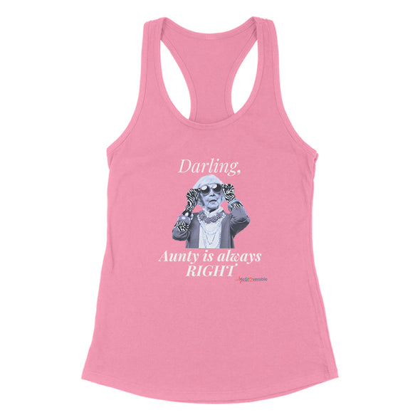Megan McGlover | Darling Aunty Is Always Right White Print Women's Apparel