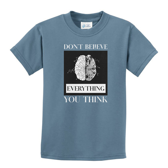 Luke Storey | Brain Think White Print Youth Tee