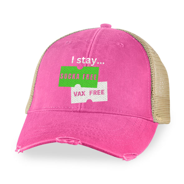 Megan McGlover | I Stay Sucka Vax Free White Text Hat