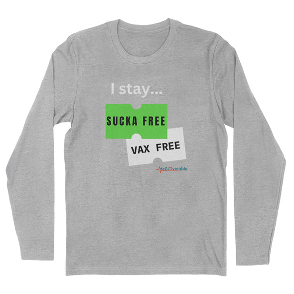 Megan McGlover | I Stay Sucka Vax Free White Text Men's Apparel