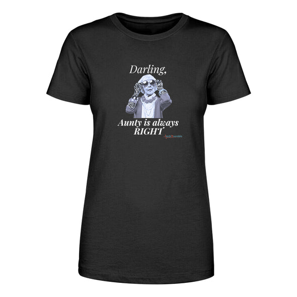 Megan McGlover | Darling Aunty Is Always Right White Print Women's Apparel