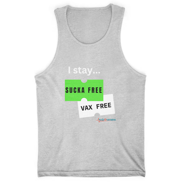 Megan McGlover | I Stay Sucka Vax Free White Text Men's Apparel