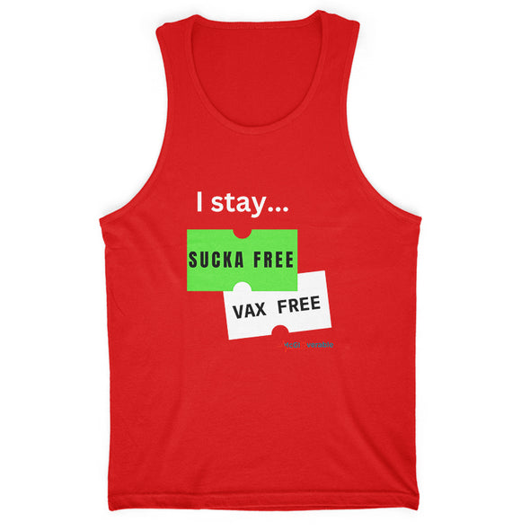 Megan McGlover | I Stay Sucka Vax Free White Text Men's Apparel