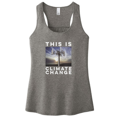 Luke Storey | Climate Change White Print Women's Racerback Tank