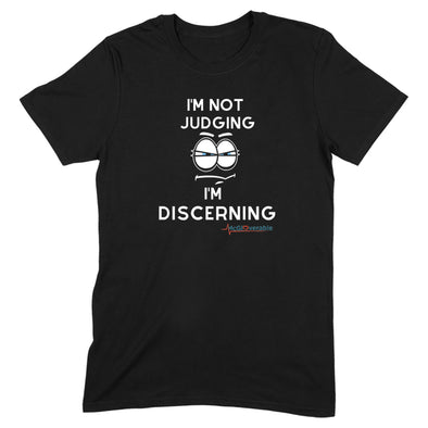 Megan McGlover | I'm Not Judging I'm Discerning White Text Men's Apparel