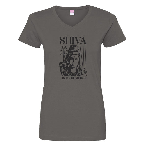 Luke Storey | Shiva Black Print Women's V-Neck