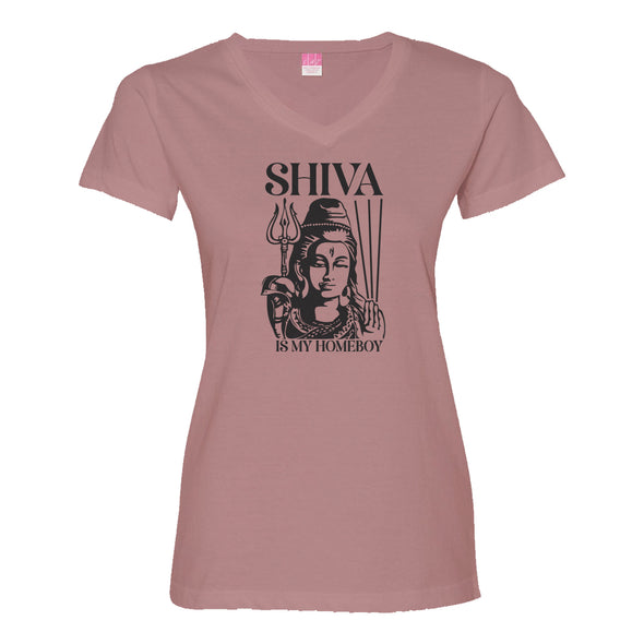 Luke Storey | Shiva Black Print Women's V-Neck