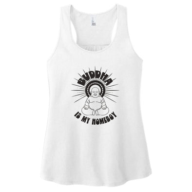 Luke Storey | Buddha Is My Homeboy Black Print Women's Racerback Tank