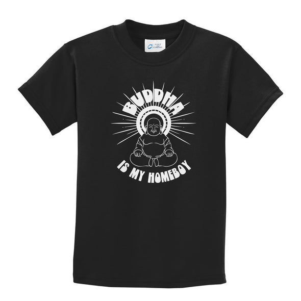 Luke Storey | Buddha Is My Homeboy White Print Youth Tee