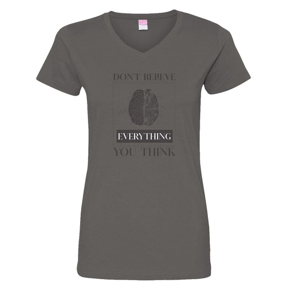 Luke Storey | Brain Think Black Print Women's V-Neck