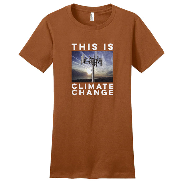 Luke Storey | Climate Change White Print Women's Fitted Tee