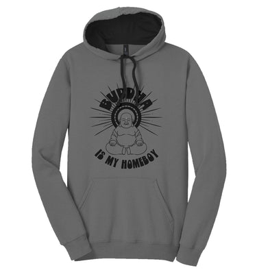 Luke Storey | Buddha Is My Homeboy Black Print Men's Fleece Hoodie