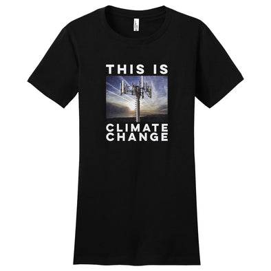 Luke Storey | Climate Change White Print Women's Fitted Tee