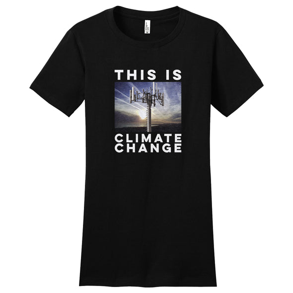 Luke Storey | Climate Change White Print Women's Fitted Tee